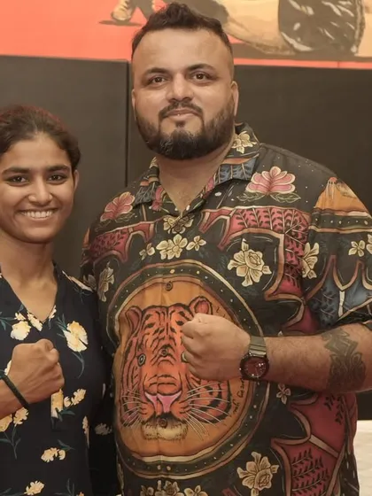 Me with Divya during our team celebration. A moment to recognize the hard work and dedication she puts in every day.