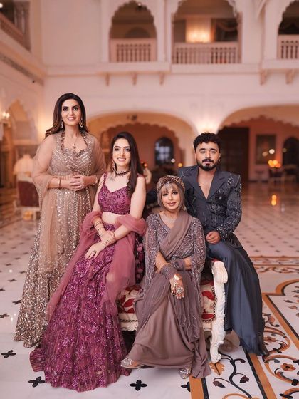 All the legends in one frame. A group photo from the Maven Ms Plus Size India event, featuring the jury and mentors, with the ladies dressed in my collection.