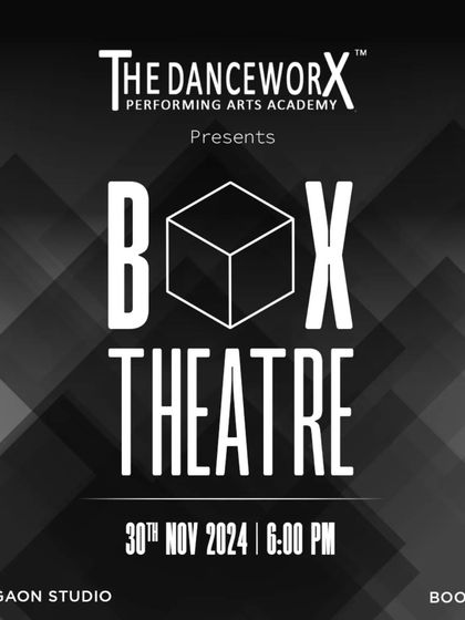 An announcement for "Box Theatre," our in-studio performance series at the Gurgaon studio. This platform gives young talent a space to showcase their art and experiment with new creative ideas in front of an audience.