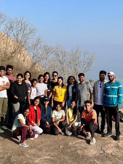 Another angle of our happy trekkers on Uttari Betta. The sense of community is strong on our trips.