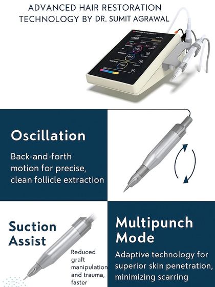 This graphic breaks down the key features of the Trivellini Mamba system. Its back-and-forth oscillation allows for clean extraction, while the suction assist reduces graft manipulation and trauma, leading to superior results.