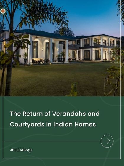 Our blog explores the return of verandahs and courtyards in modern Indian homes. These timeless architectural elements are making a comeback, enhancing sustainability, improving ventilation, and creating the seamless indoor-outdoor transitions seen here at the House of Verandahs.
