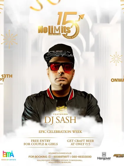A poster for the 15th Anniversary of Nolimmits, a major event at my resident club.
