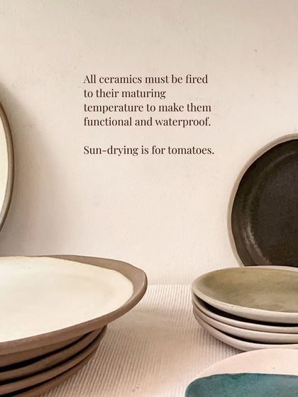 All ceramics must be fired to their maturing temperature to become functional. Sun-drying is for tomatoes, not pottery. :)