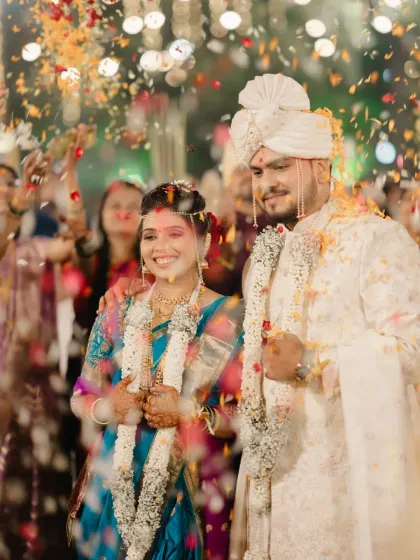 Pure joy captured in a single moment. This candid shot from Ankita's wedding shows her flawless makeup holding up beautifully through all the celebrations. My goal is always to create a look that lets my bride's happiness shine through.