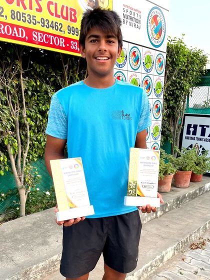 A double victory for Dhruveer Grover. Holding his trophies after winning two different age categories at the Haryana Open. This level of dominance comes from relentless training and a hunger to win.