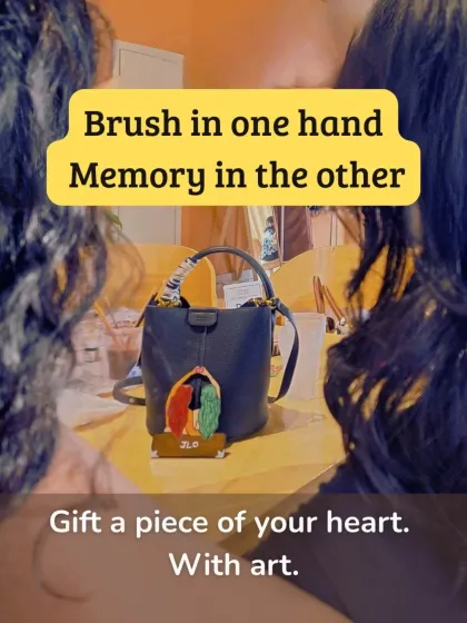 "Brush in one hand, Memory in the other." This image perfectly captures the spirit of our art workshops, where you can create personalized gifts that come straight from the heart.