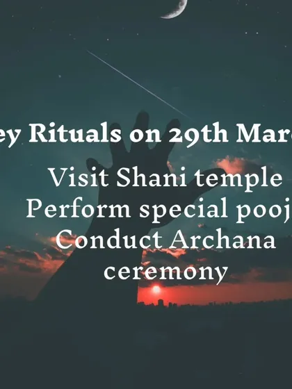 On Shani Amavasya, there are key rituals I guide my clients to perform. These include visiting a Shani temple, performing a special pooja, or conducting an Archana ceremony to seek protection and spiritual cleansing.