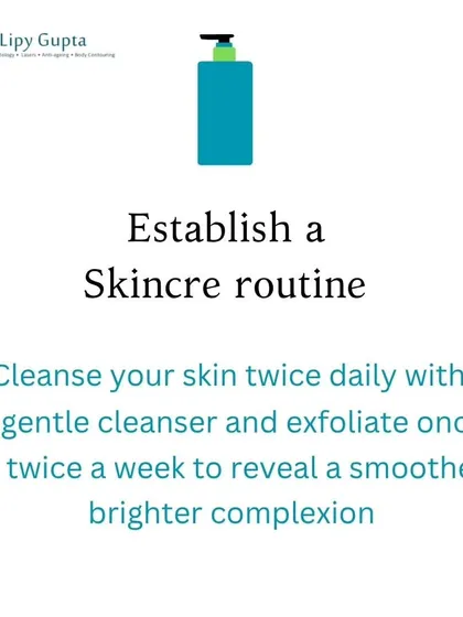 The first step to any good skincare routine is establishing a consistent cleansing and exfoliating habit. I recommend cleansing twice daily and exfoliating once or twice a week to reveal a smoother, brighter complexion.
