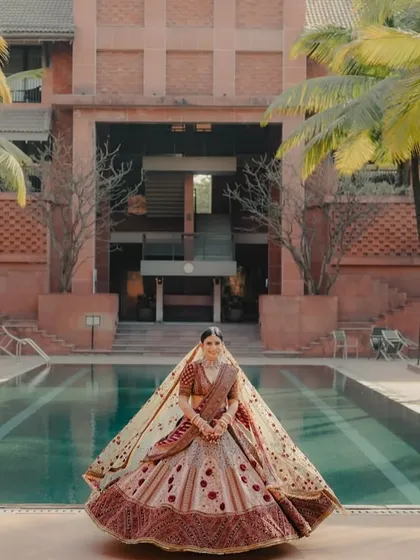 Every bride deserves to feel like royalty on her wedding day. We scouted the perfect location at this resort for a stunning golden hour portrait, ensuring our bride's regal charm was captured perfectly.