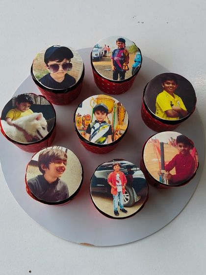 We love making birthdays extra personal. For a young cricket fan, we created these custom cupcakes featuring edible prints of his favorite photos, making for a unique and memorable addition to his birthday celebration.