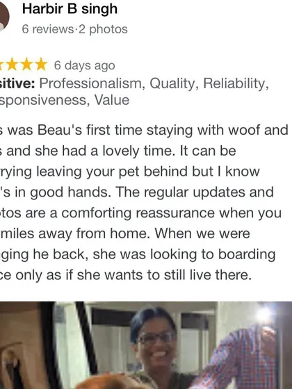 We love hearing from happy pet parents. Knowing that your dog is safe and having a great time is our top priority, which is why we send regular photo and video updates for your peace of mind.