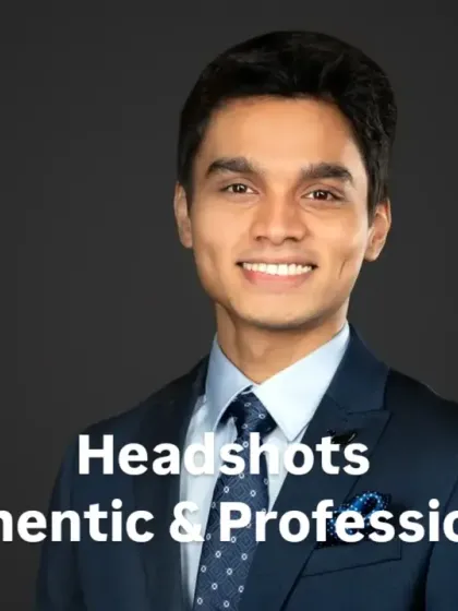For this studio portrait, we chose a dark background to create a sense of depth and focus. The lighting is sculpted to highlight the subject's features, resulting in a polished and impactful business headshot for a young professional.