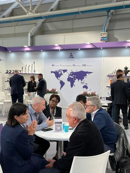 Visitors and our international team engage in discussions at our EIMA 2022 stall. This event is a key platform for connecting with our European and global partners.