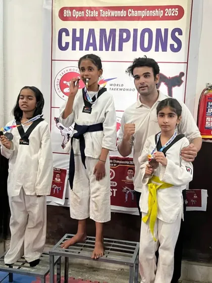 Our female warriors on the winners' podium. They fought with skill and heart, earning their medals.