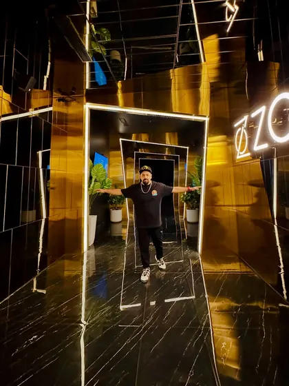 Another shot in the cool, mirrored hallway. The DJ life takes you to some amazing places.