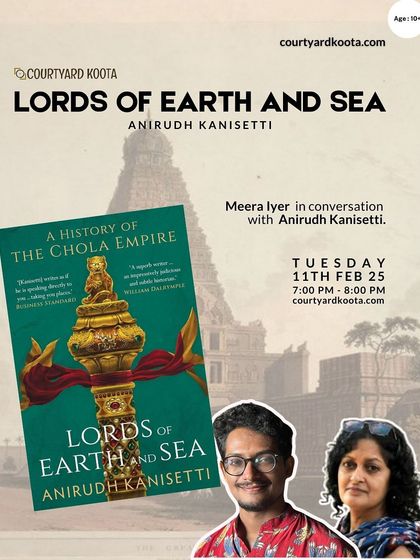 An alternative poster for the "Lords of Earth and Sea" book talk, highlighting the speakers and the historical theme.