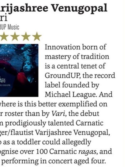 A duplicate of image 70, a five-star review for my album 'Vari' from the prestigious Songlines magazine. Waking up to this was an incredible feeling of gratitude and validation.