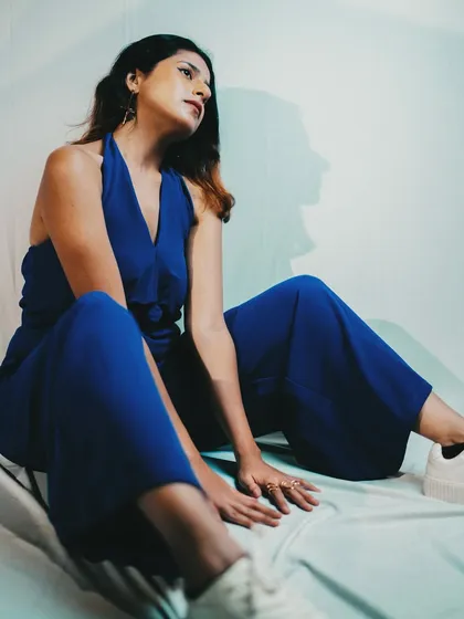 A candid shot from a photoshoot, just daydreaming.