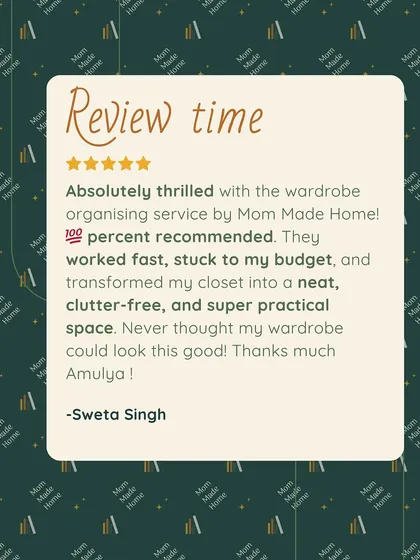 Hearing from happy clients is the best part of my job. Sweta was thrilled with her new practical, clutter-free wardrobe that we created together while staying within her budget.