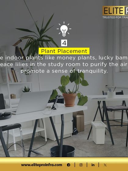 Vastu Tip 4: Place indoor plants like money plants or lucky bamboo in the study room to purify the air and promote a sense of tranquility.