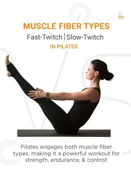 Pilates engages both fast-twitch and slow-twitch muscle fibers. This makes it a powerful workout for building strength, endurance, and control simultaneously.