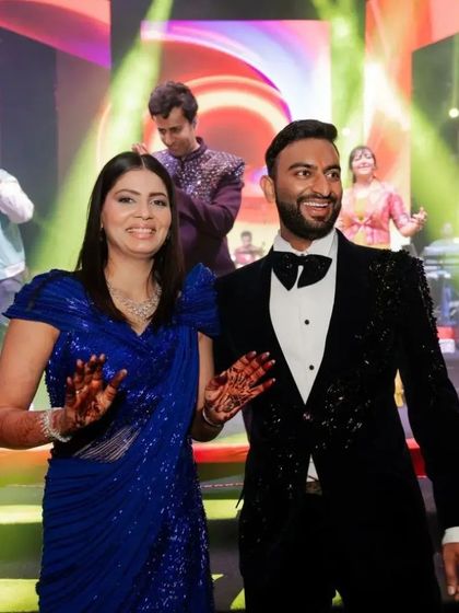 Another joyful moment from the reception. The couple looks so happy and in love.