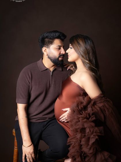 A loving gaze between the parents-to-be. I love capturing these quiet, connected moments during a session.