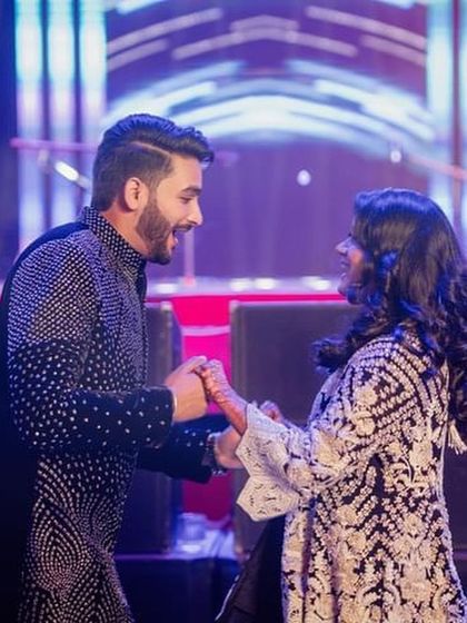 A candid moment of joy during a couple's dance. My choreography is all about having fun and celebrating your love.