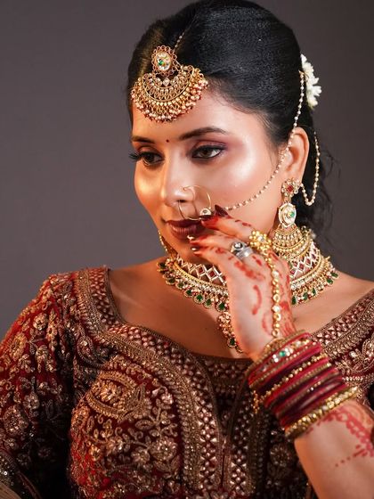 A beautiful portrait from a student's examination. The makeup enhances her features perfectly.