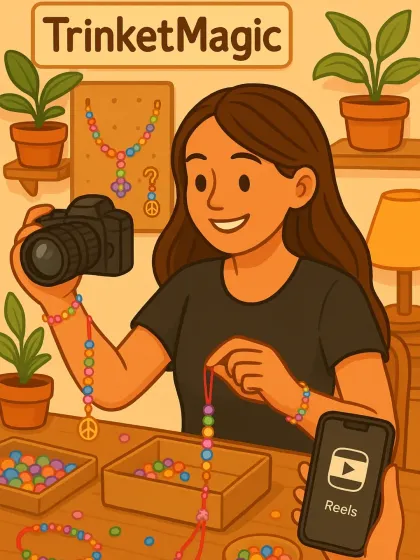 This is a little illustration of me in my happy place, doing it all. From designing and shooting content to packing your orders, this one-woman show is a labor of love.