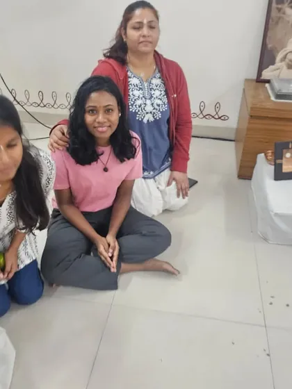 Celebrating a birthday after Sanidhi Pooja. Our Sangha is a family, and we share moments of joy and celebration alongside our spiritual practices.
