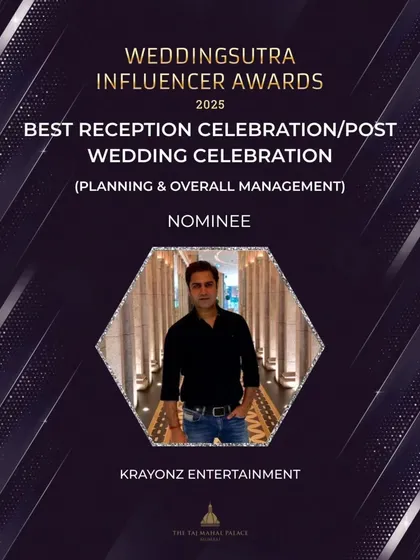 A nomination for Best Reception/Post-Wedding Celebration at the WeddingSutra Influencer Awards 2025 is a testament to our team's dedication.