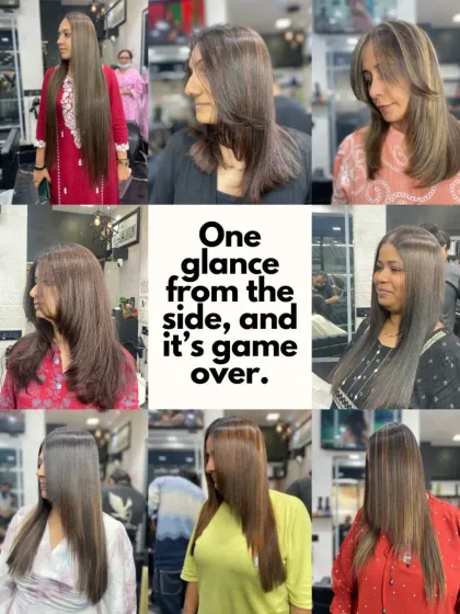 One glance from the side, and it's game over. This collage of different client profiles proves that a great haircut looks good from every angle.