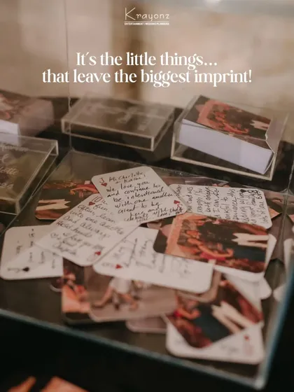 "It's the little things that leave the biggest imprint." A message station where guests could leave handwritten notes and wishes for the couple, creating a priceless collection of memories.