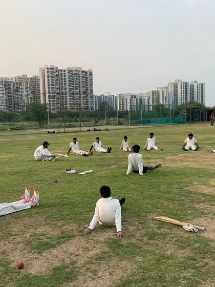 A cool-down and stretching session after a hard day of training. Proper recovery is just as important as the training itself to prevent injuries and maintain peak physical condition.