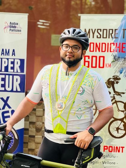 A proud finisher of the Pondicherry 600K BRM. This ride, organized by Audax Mysuru, is another popular long distance event that our members participate in.