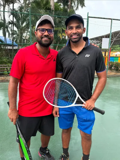 Our coaching team is also recognized by the best. Here I am with Coach Yash Pandit, who was supported by Yonex India for his commitment to developing young talent.