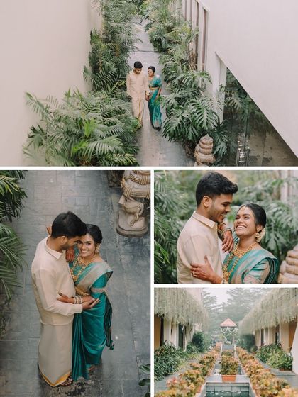 A collage showcasing the beautiful variety within a single heritage venue shoot. From wide shots in lush corridors to intimate couple portraits, I capture the full story of your day.