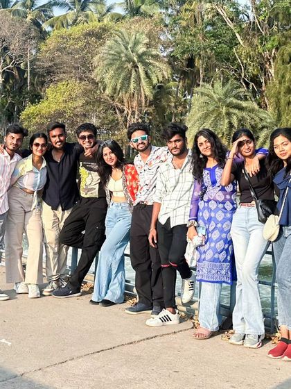 A duplicate of the group lined up on a bridge at Brindavan Gardens. It's a beautiful spot for a walk and some photos.