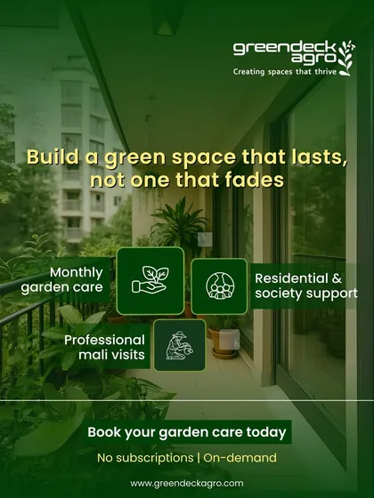 We help you build a green space that lasts, not one that fades. We offer on demand monthly garden care for residential and society properties.