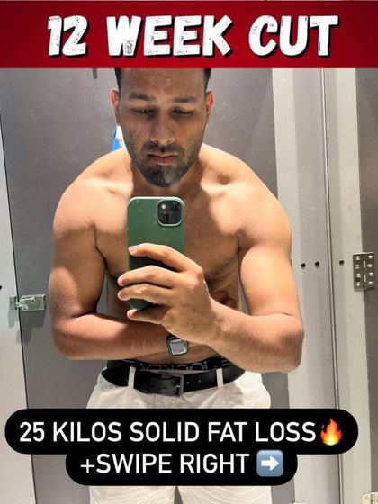 The "after" shot of a 25-kilo weight loss. This client is leaner, healthier, and more confident after committing to the 12-week plan.