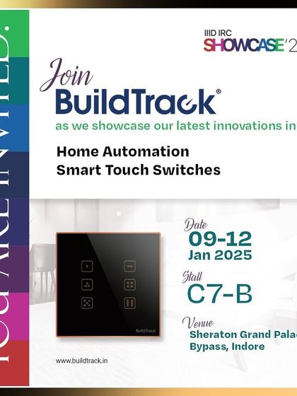 The detailed invitation card for our stall at the IIID Showcase in Indore, providing all the details for visitors to find us.