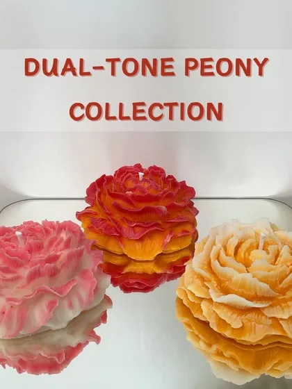 We are so proud of our Dual-Tone Peony Collection. Each candle is hand-poured to create a beautiful blend of colors, mimicking a real peony in bloom. These scented decor candles make a stunning centerpiece on any table.