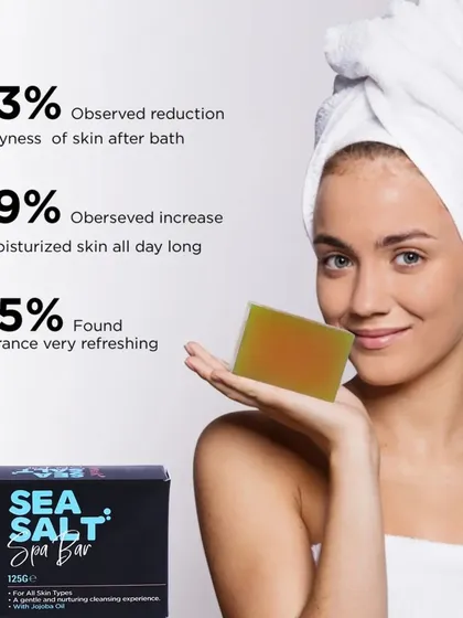 The results speak for themselves. I love hearing how my Sea Salt Spa Bar has transformed your skin. Based on customer feedback, 93% saw a reduction in dryness after bathing, proving that gentle, natural cleansing makes all the difference.