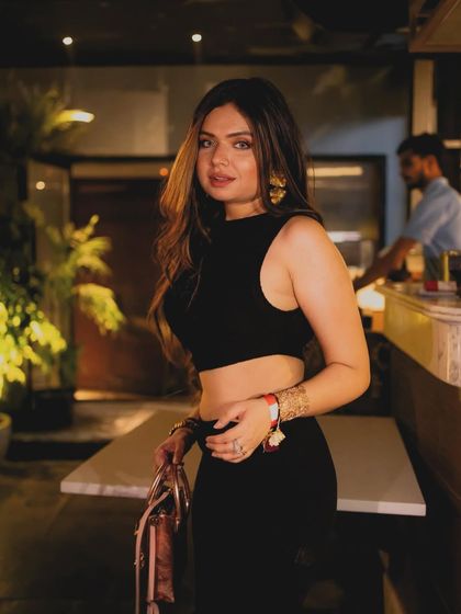 A close-up of the Bollywood-inspired look, capturing the mood and the makeup.