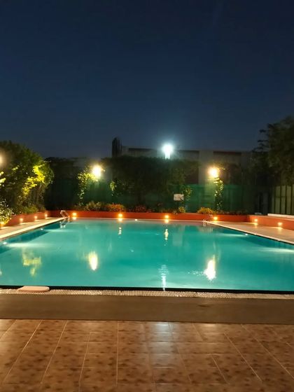 Another perspective of our pool at night, showcasing the calm and focused atmosphere of our evening swim programs. The water is always ready for you.