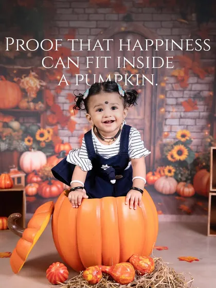 Sometimes, the most creative ideas are the most fun. This pumpkin-themed shoot is proof that happiness can fit inside a pumpkin, creating adorable and unforgettable baby portraits.