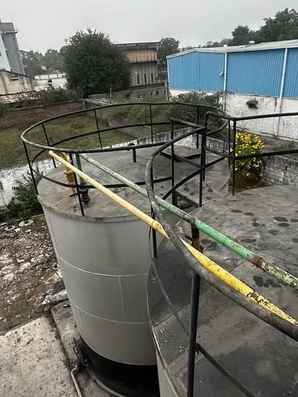 A view from the top of a storage tank at the refinery, showing our team's on-ground involvement with our clients.