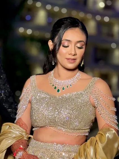 Another angle of the makeup, showing the beautiful shimmer and the flawless skin.